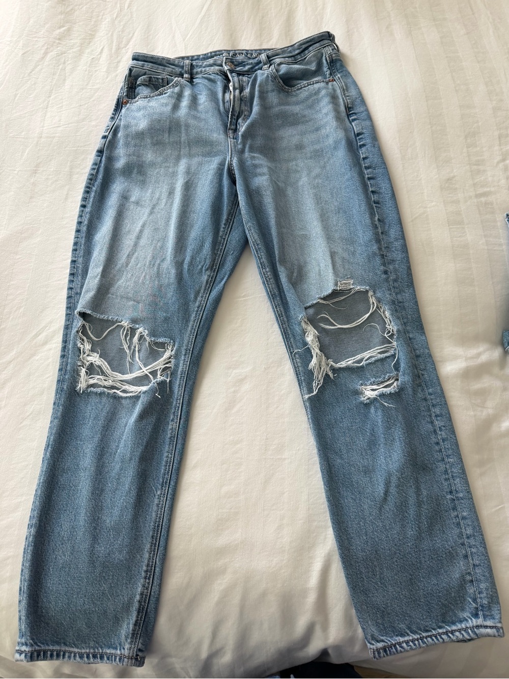 American Eagle Outfitters Light Blue Distressed Boyfriend Jeans